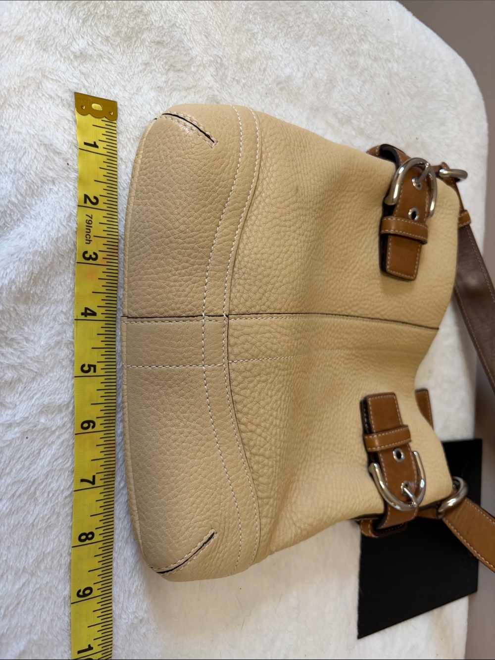 Coach Beige and Brown Leather Shoulder Bag - Picture 15 of 15